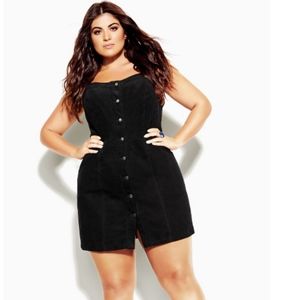 City Chic Black Corduroy Dress